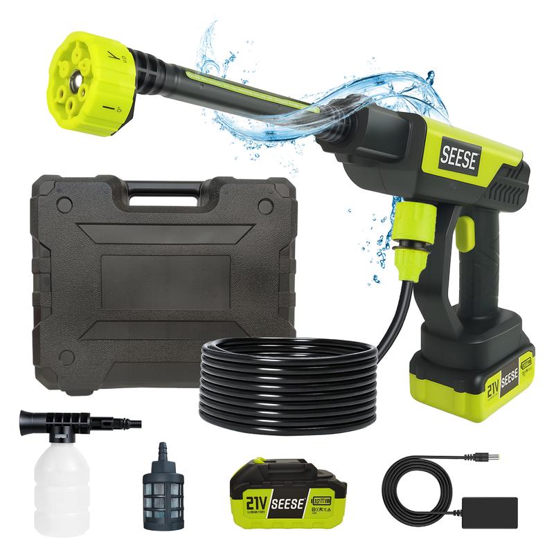 SEESE Cordless Pressure Washer and Single Port Charger Base, Bottle Portable Washer for Car,Home Cleaning & Garden Watering-SUY