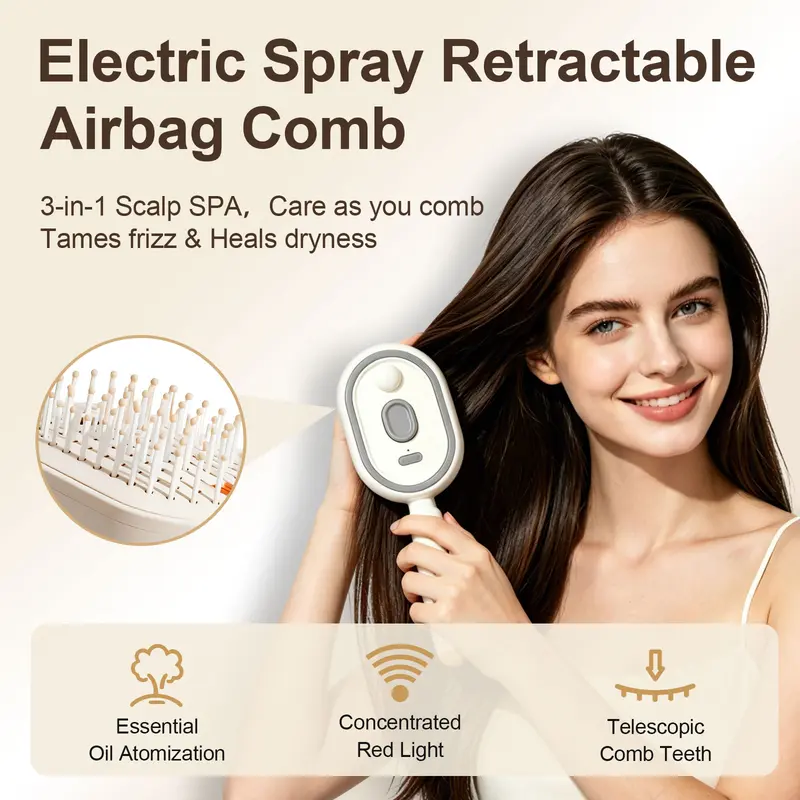 🔥Day Sale 50% OFF🔥Electric Spray Air Cushion Massage Comb-EDC