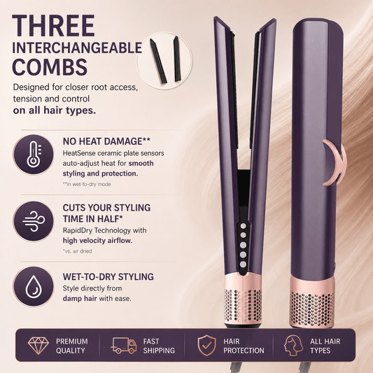 🔥 2026 Viral Wet-to-Dry Hair Straightener with Rapid Blow Technology-OKN - cartographermarket