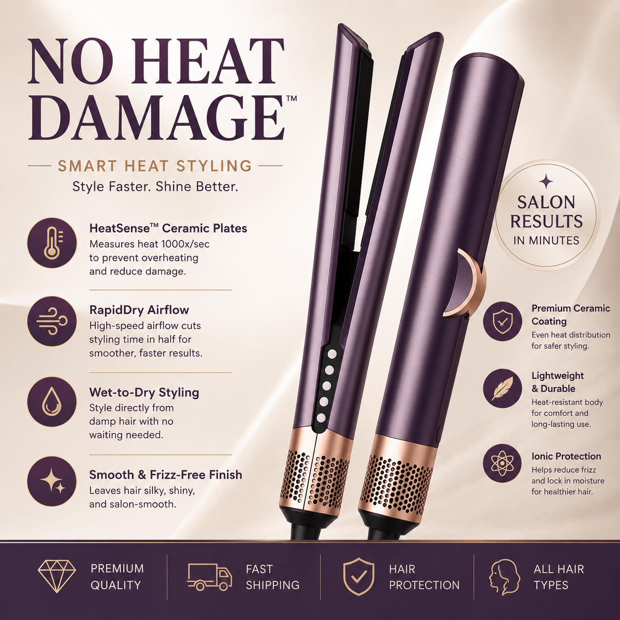 🔥 2026 Viral Wet-to-Dry Hair Straightener with Rapid Blow Technology-OKN - cartographermarket