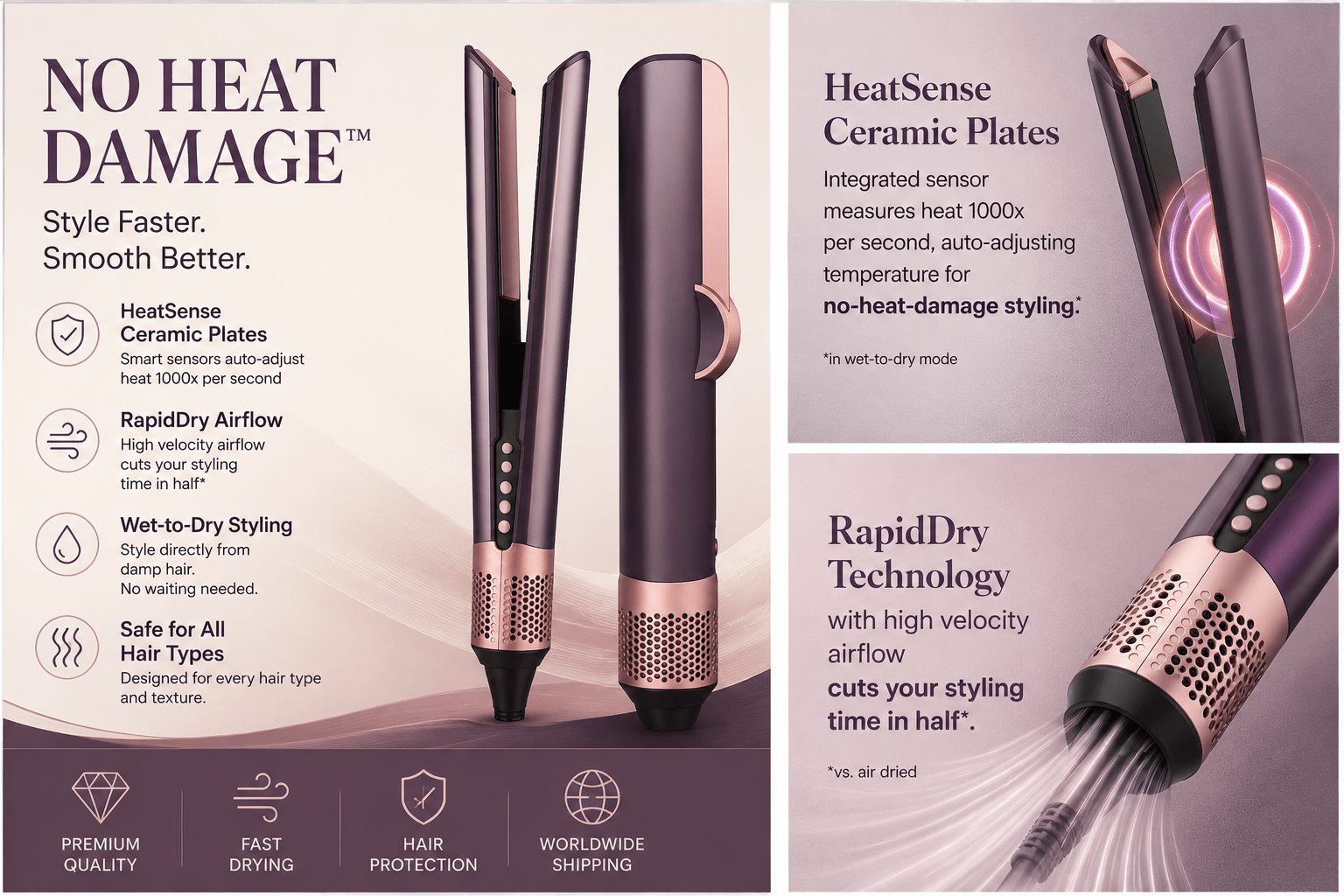 🔥 2026 Viral Wet-to-Dry Hair Straightener with Rapid Blow Technology-OKN - cartographermarket
