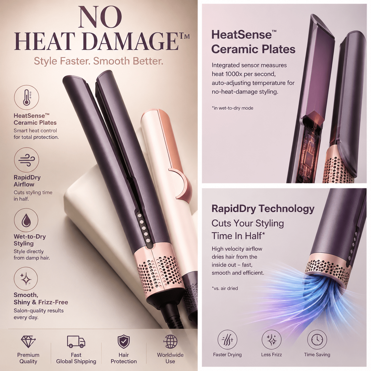 🔥 2026 Viral Wet-to-Dry Hair Straightener with Rapid Blow Technology-OKN - cartographermarket