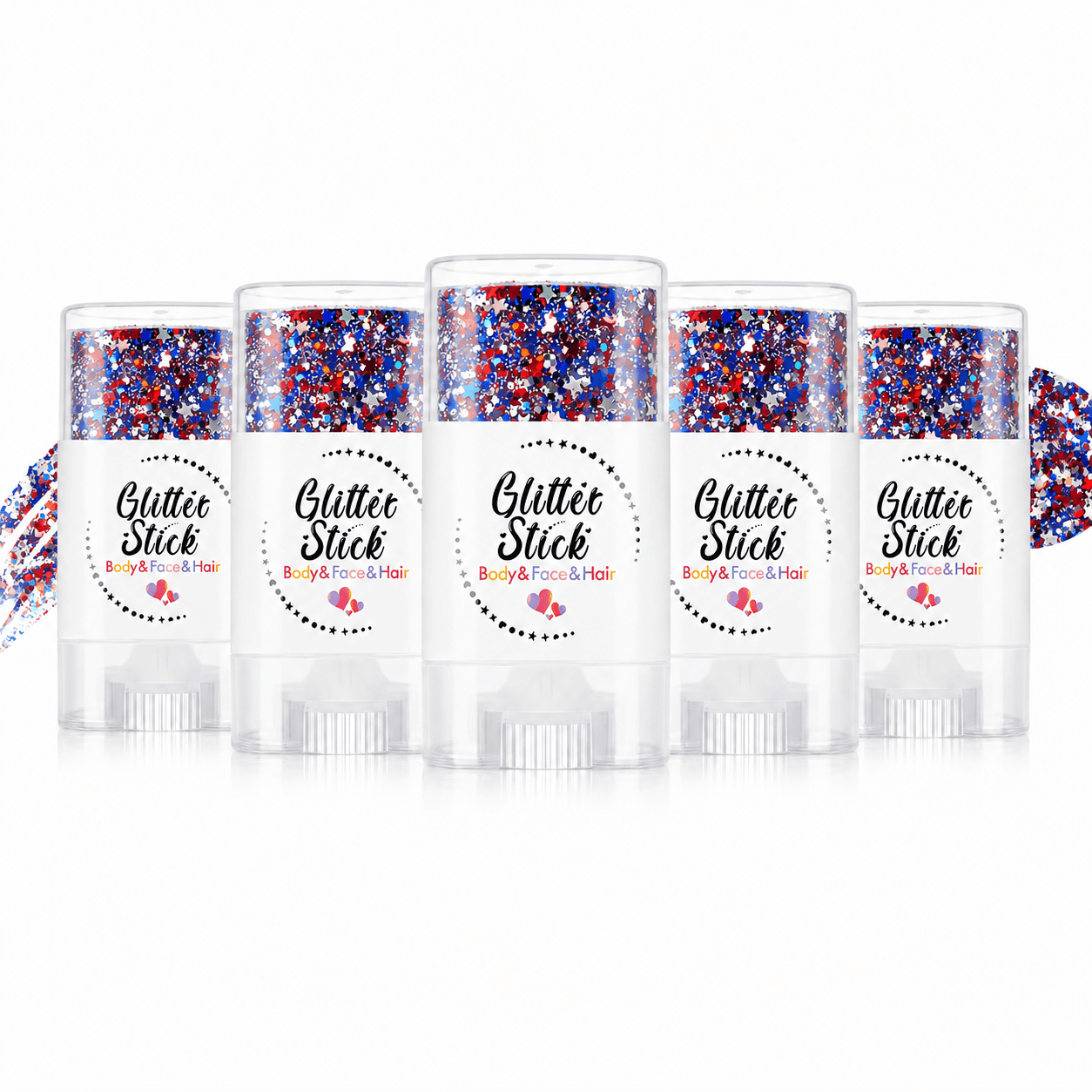 3-in-1 Patriotic Glow😍✨Red, White & Blue Glitter Body Stick -EDC - cartographermarket