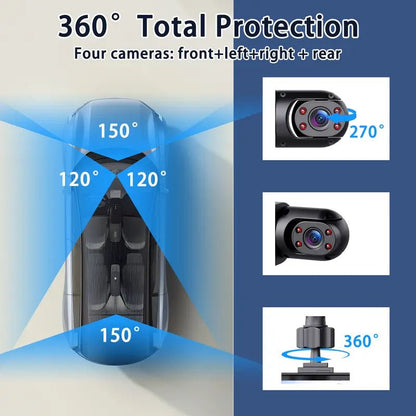 🚗4-Channel 1080P Dash Cam: 🚚360° Protection, 64GB Card Included-OKN - cartographermarket