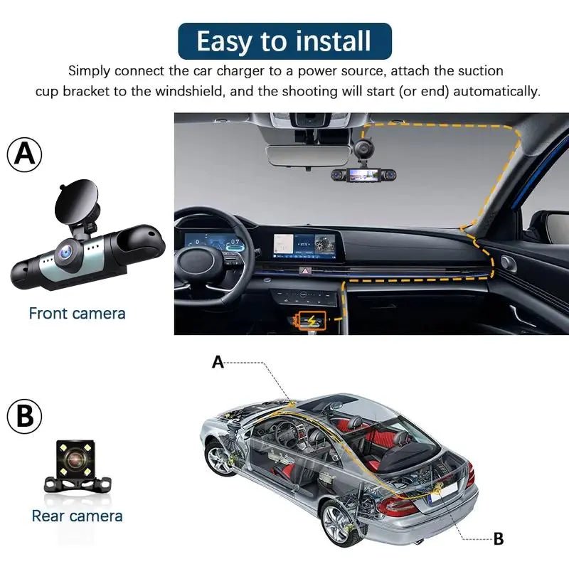 🚗4-Channel 1080P Dash Cam: 🚚360° Protection, 64GB Card Included-OKN - cartographermarket