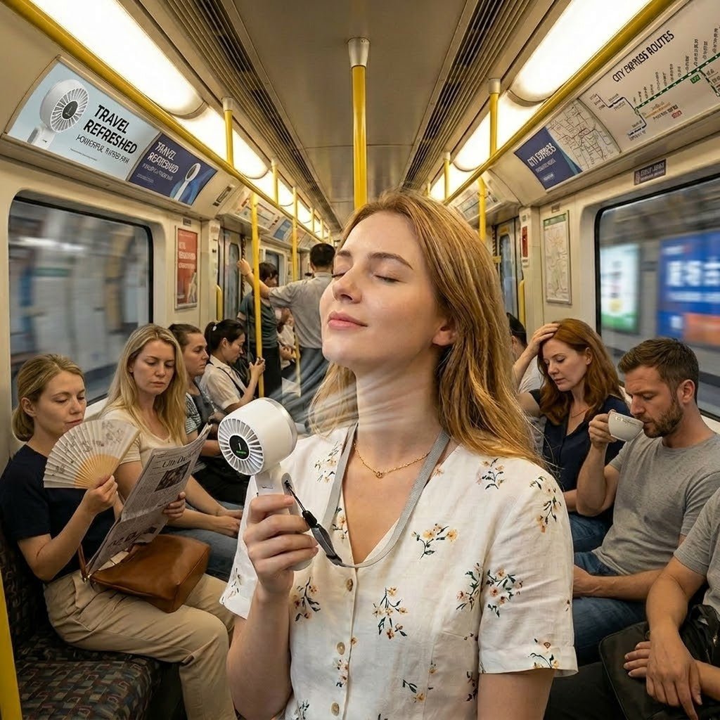 5 Speed Portable Turbo Hand Fan 4000mAh Rechargeable Long Lasting Cooling Fan for Outdoor Travel Office-SUY - cartographermarket