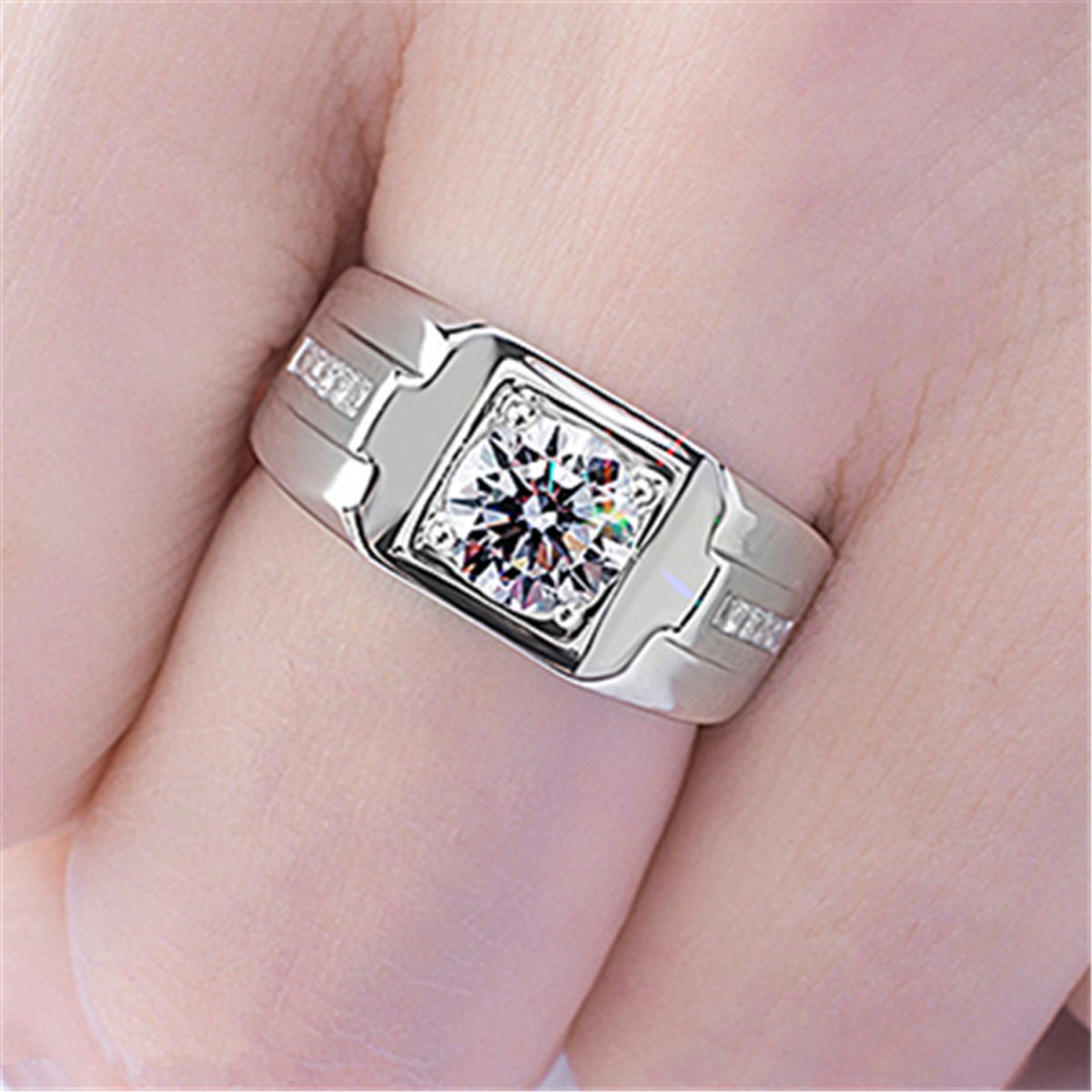 🔥🎉Luxury Geometric Moissanite Ring🎁 for Anniversary & Father's Day-OKN