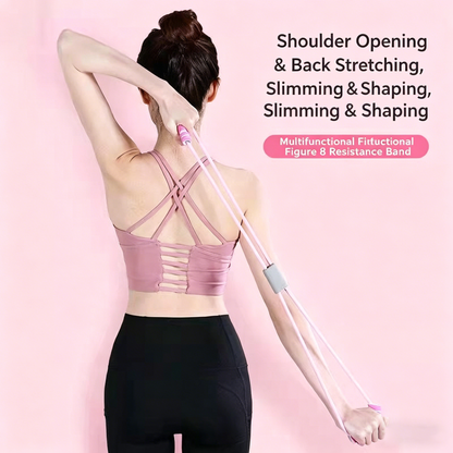 8-Word Resistance Band, Heavy-Duty, Home Essential for Shoulder Opening & Back Training, Yoga Fitness Elastic Rope for Chest Expanding & Body Shaping-OKN1