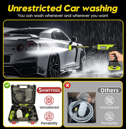 SEESE Cordless Pressure Washer and Single Port Charger Base, Bottle Portable Washer for Car,Home Cleaning & Garden Watering-SUY