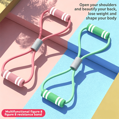8-Word Resistance Band, Heavy-Duty, Home Essential for Shoulder Opening & Back Training, Yoga Fitness Elastic Rope for Chest Expanding & Body Shaping-OKN1 - cartographermarket