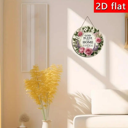 【fathersdaygift】God Bless This Home Round Wooden Sign,-EDC