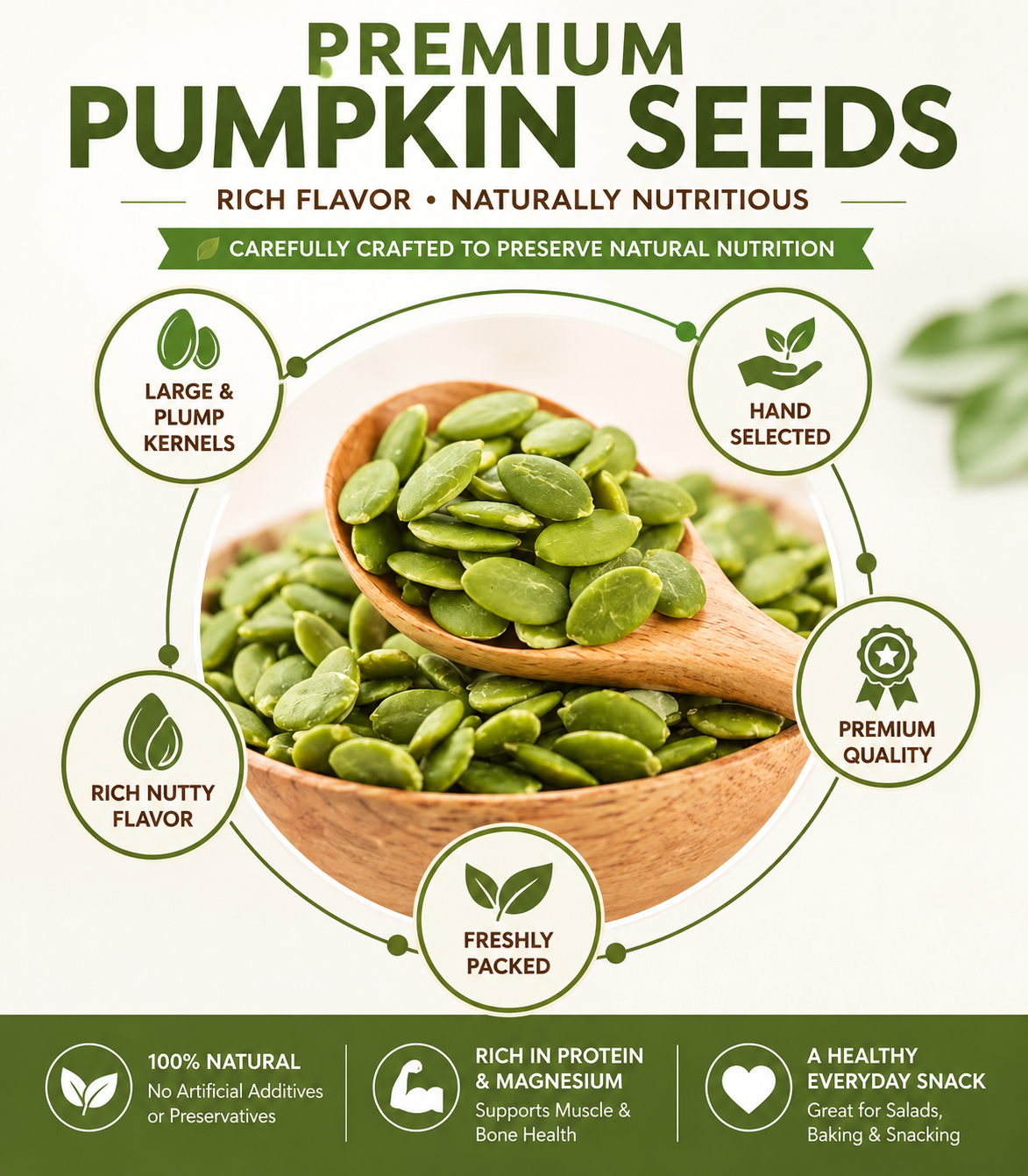 "Premium Roasted Pumpkin Seeds – Crunchy, Healthy, & Perfect for Snacking! 🎃 Limited Time Offer!"-OKN