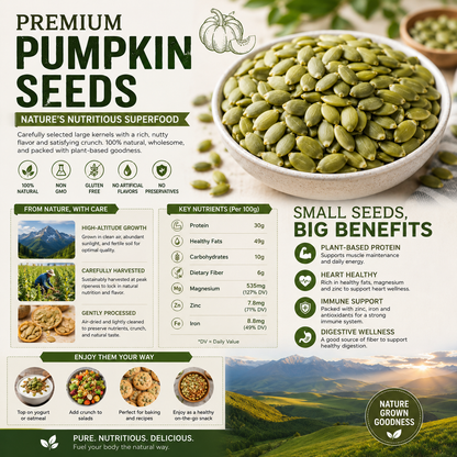 "Premium Roasted Pumpkin Seeds – Crunchy, Healthy, & Perfect for Snacking! 🎃 Limited Time Offer!"-OKN