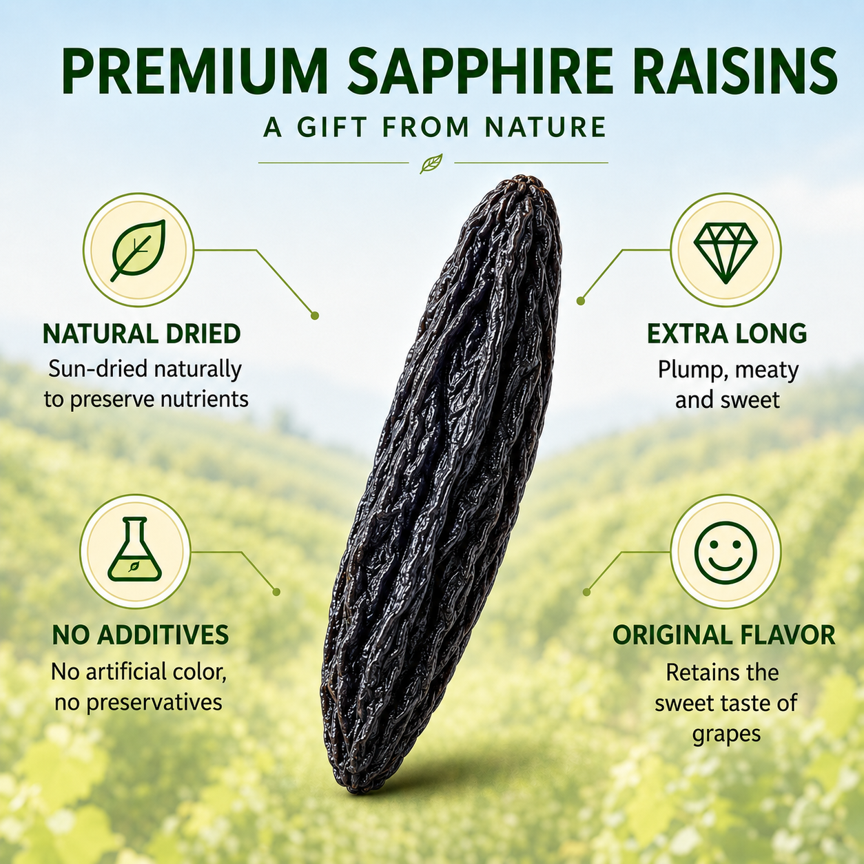 【100% Natural】Turpan Sapphire Raisins Turpan Blue Raisins-EDC