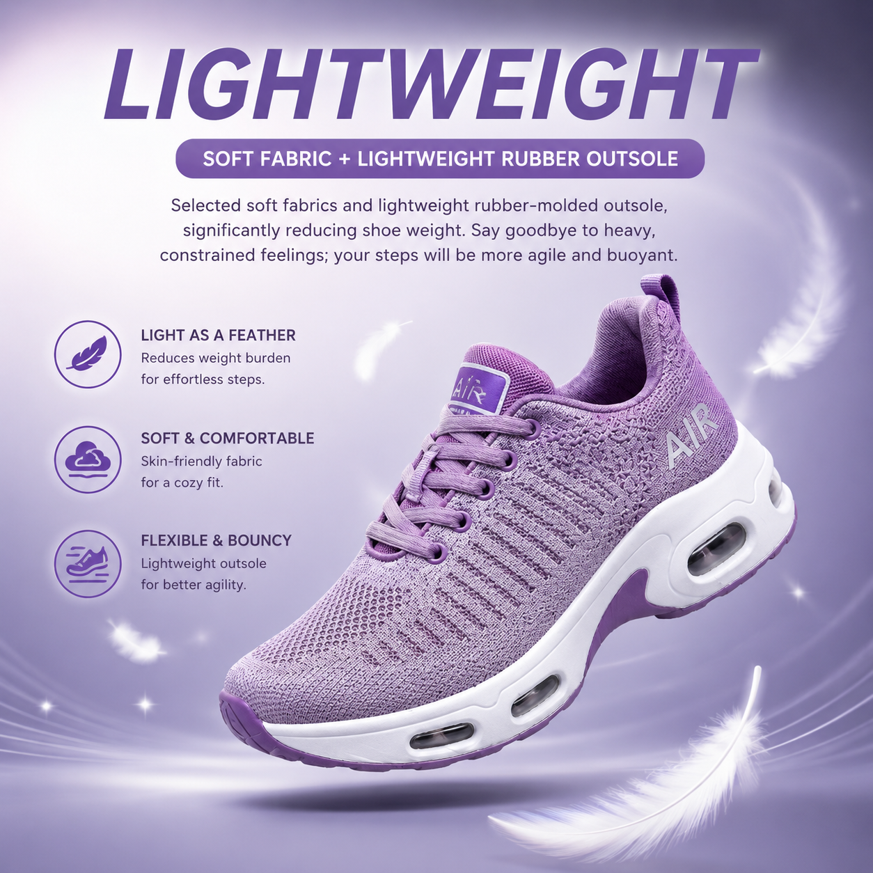 Lightweight Air-Cushioned Trainers: Maximum Comfort for Your Daily Steps-OKN