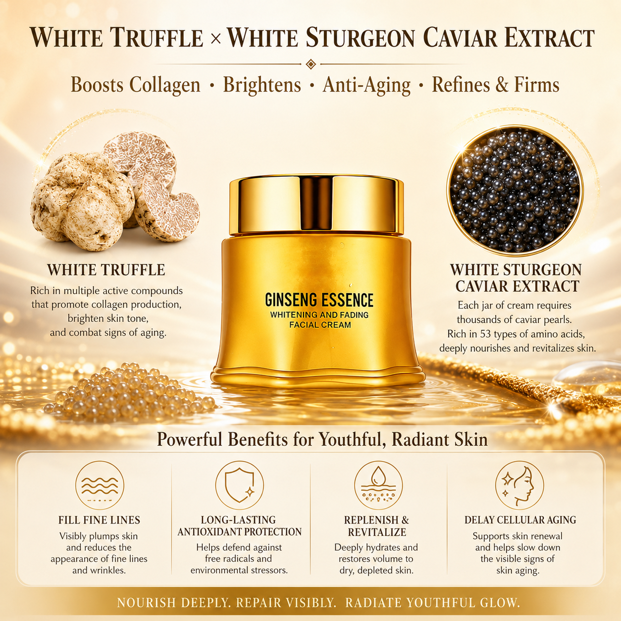 💎 Gold Ginseng Anti-Aging Face Cream – Firming, Hydrating & Skin Renewal Moisturizer-OKN