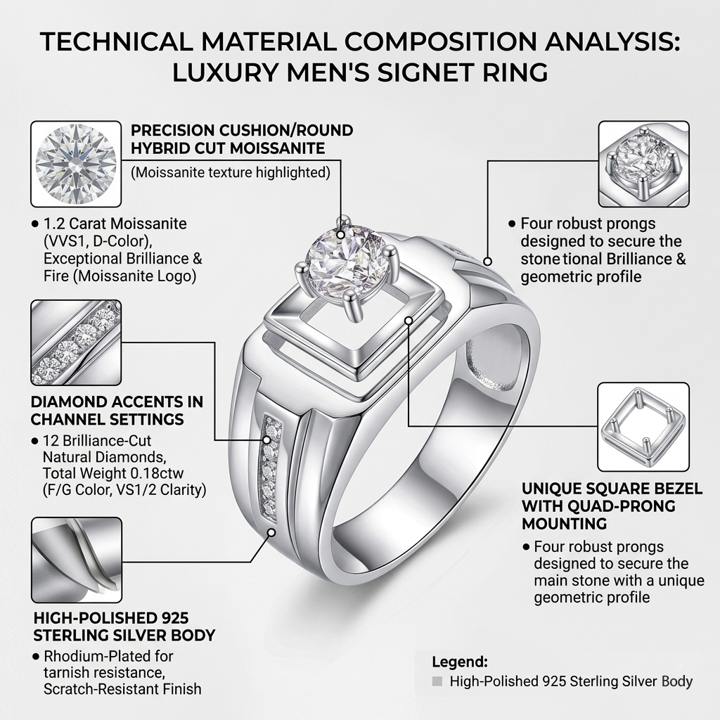 🔥🎉Luxury Geometric Moissanite Ring🎁 for Anniversary & Father's Day-OKN