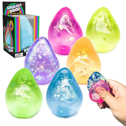 Dream Squishy Drop💧Water Drop Stress Ball🍬Ice Squishy Cube Malt Sugar Fidget Toy Anxiety Relief -VIM