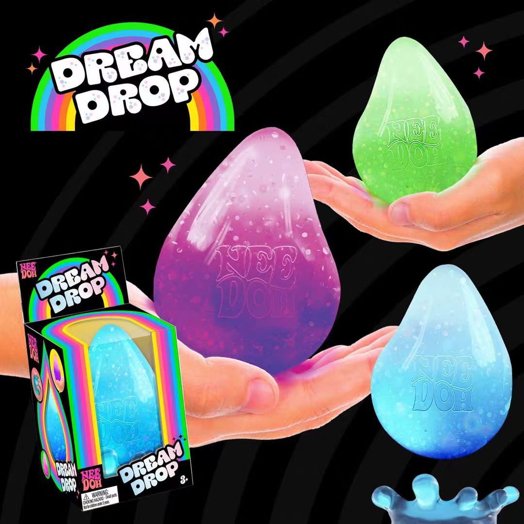 Dream Squishy Drop💧Water Drop Stress Ball🍬Ice Squishy Cube Malt Sugar Fidget Toy Anxiety Relief -VIM