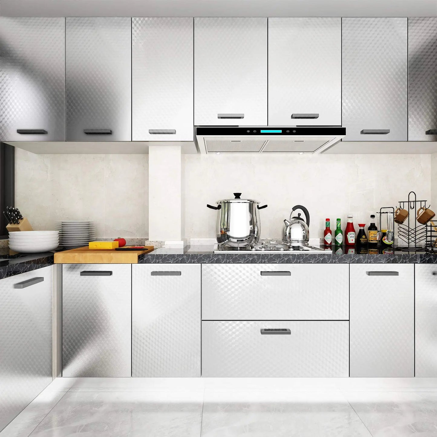 Peel and Stick Wallpaper, Waterproof Contact Paper for Kitchen Countertops Cabinets-EDC