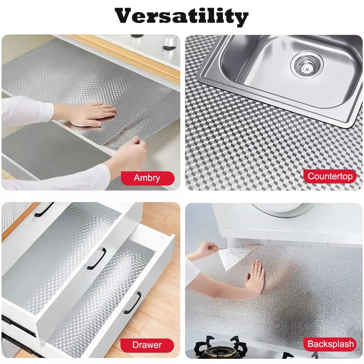 Peel and Stick Wallpaper, Waterproof Contact Paper for Kitchen Countertops Cabinets-EDC