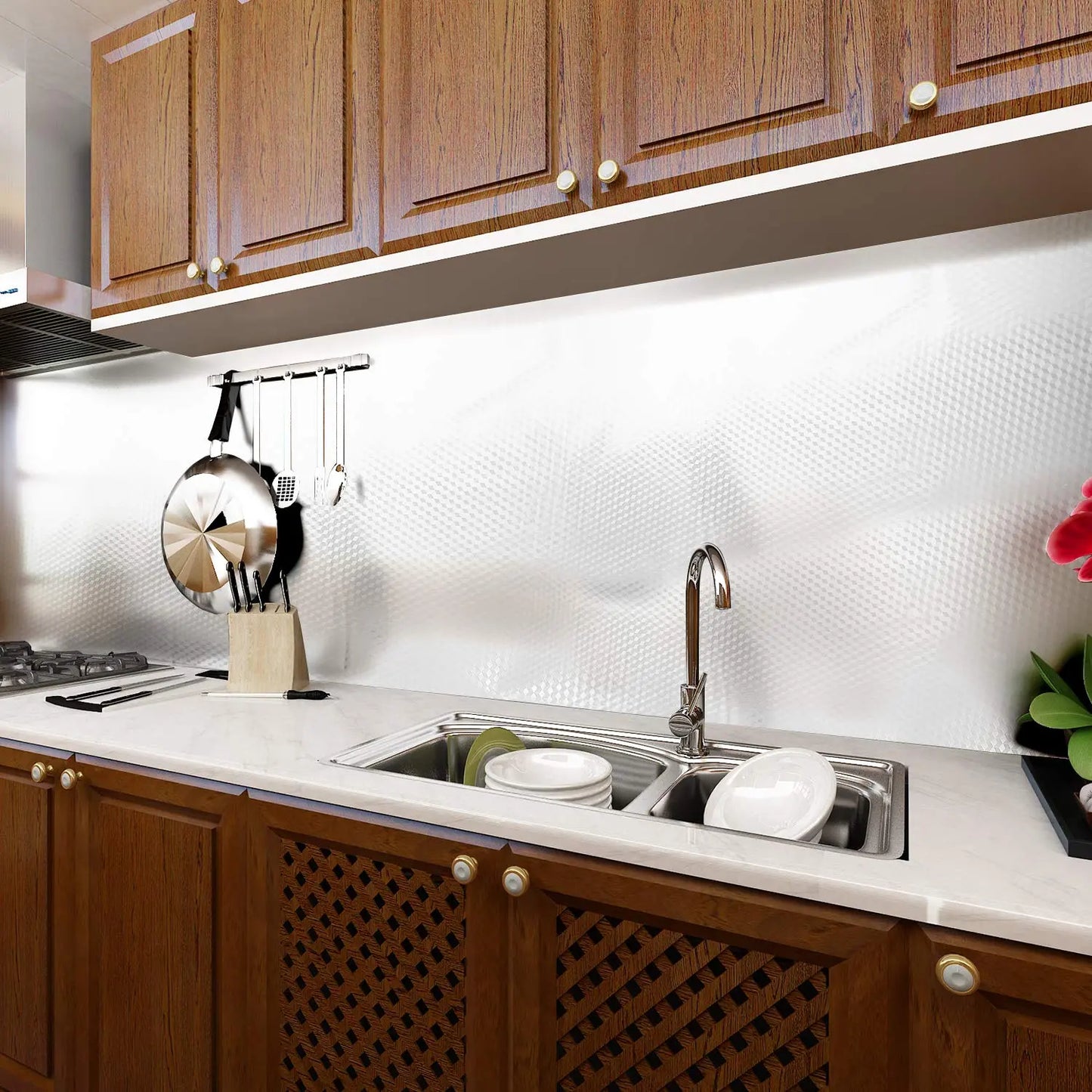 Peel and Stick Wallpaper, Waterproof Contact Paper for Kitchen Countertops Cabinets-EDC