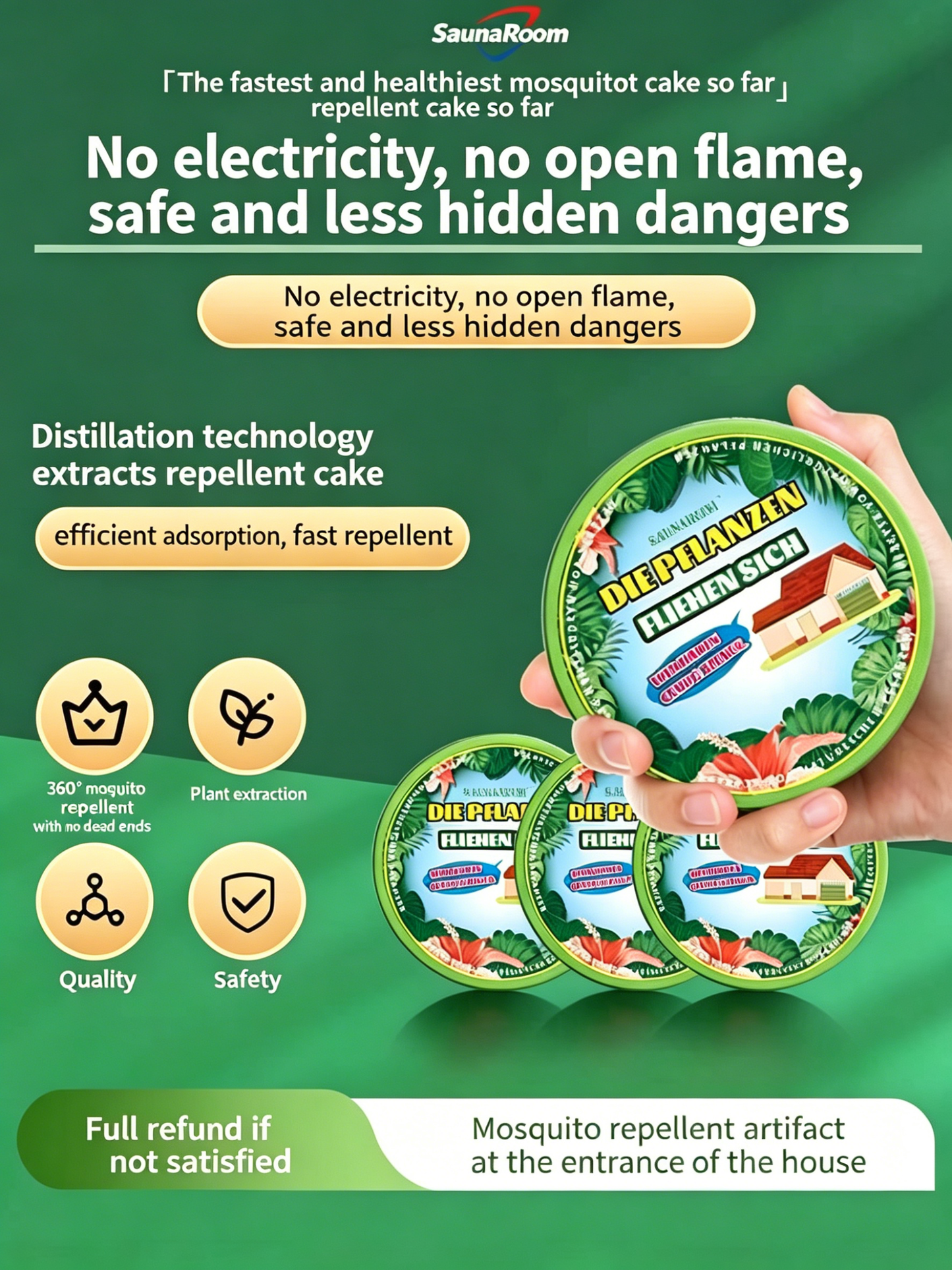 Multifunctional Mosquito & Fly Repellent Aroma, Household Insect Repeller for Bedroom & Kitchen-SUY