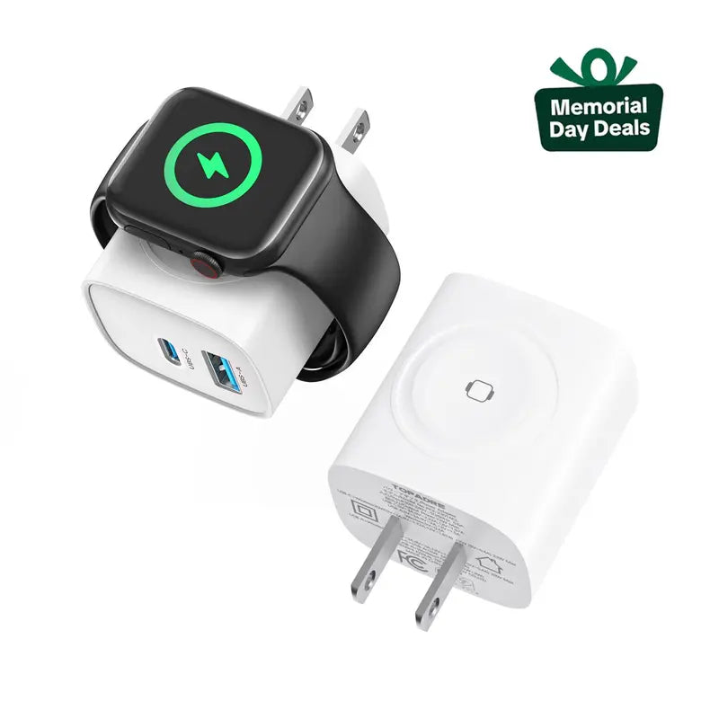 TOPADRE 3-in-1 Magnetic Wireless Cordless PD USB-C Wall Charger Block-EDC