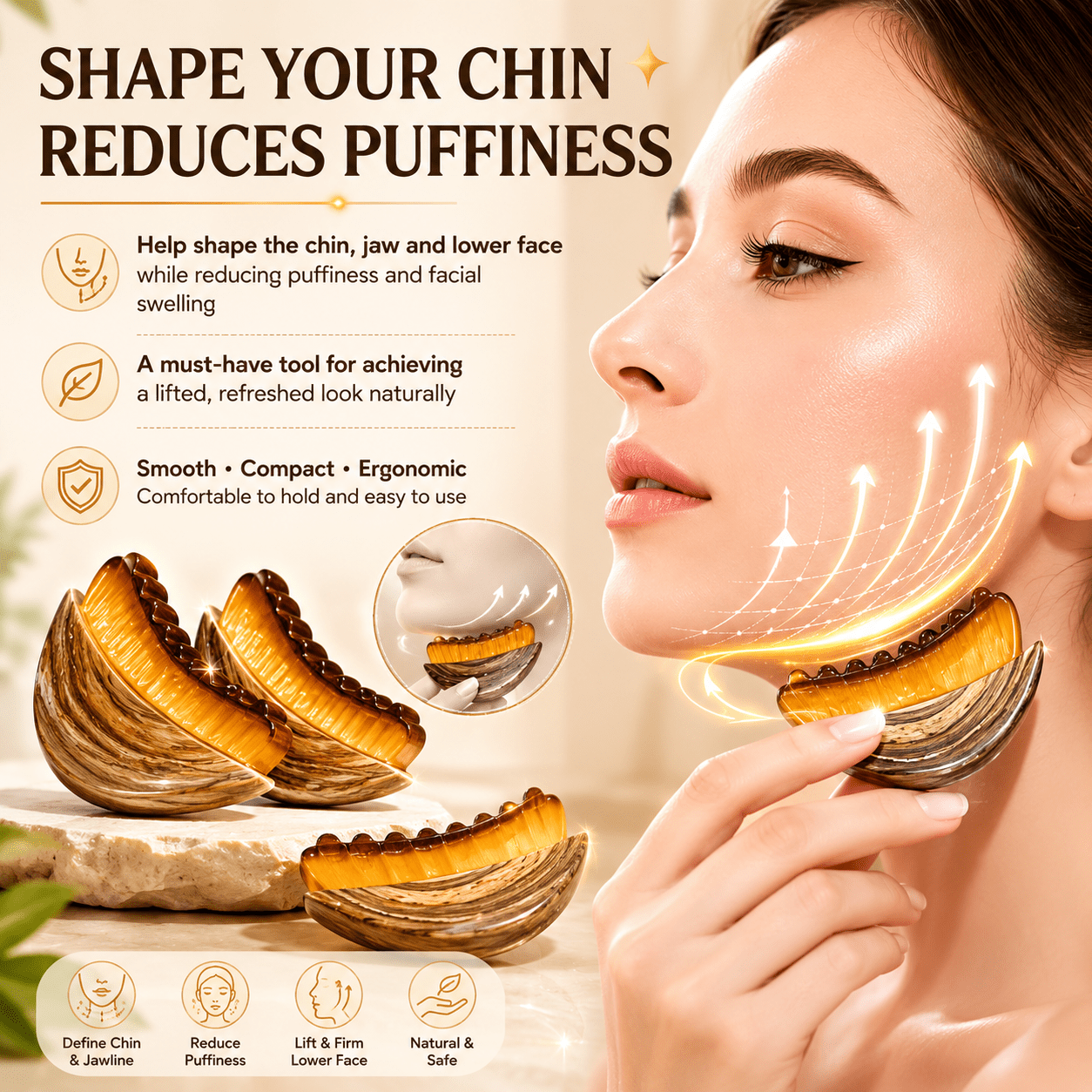 Cotsoco Lymphatic Contour Face Brush for Jawline & Chin Sculpting-EDC - cartographermarket