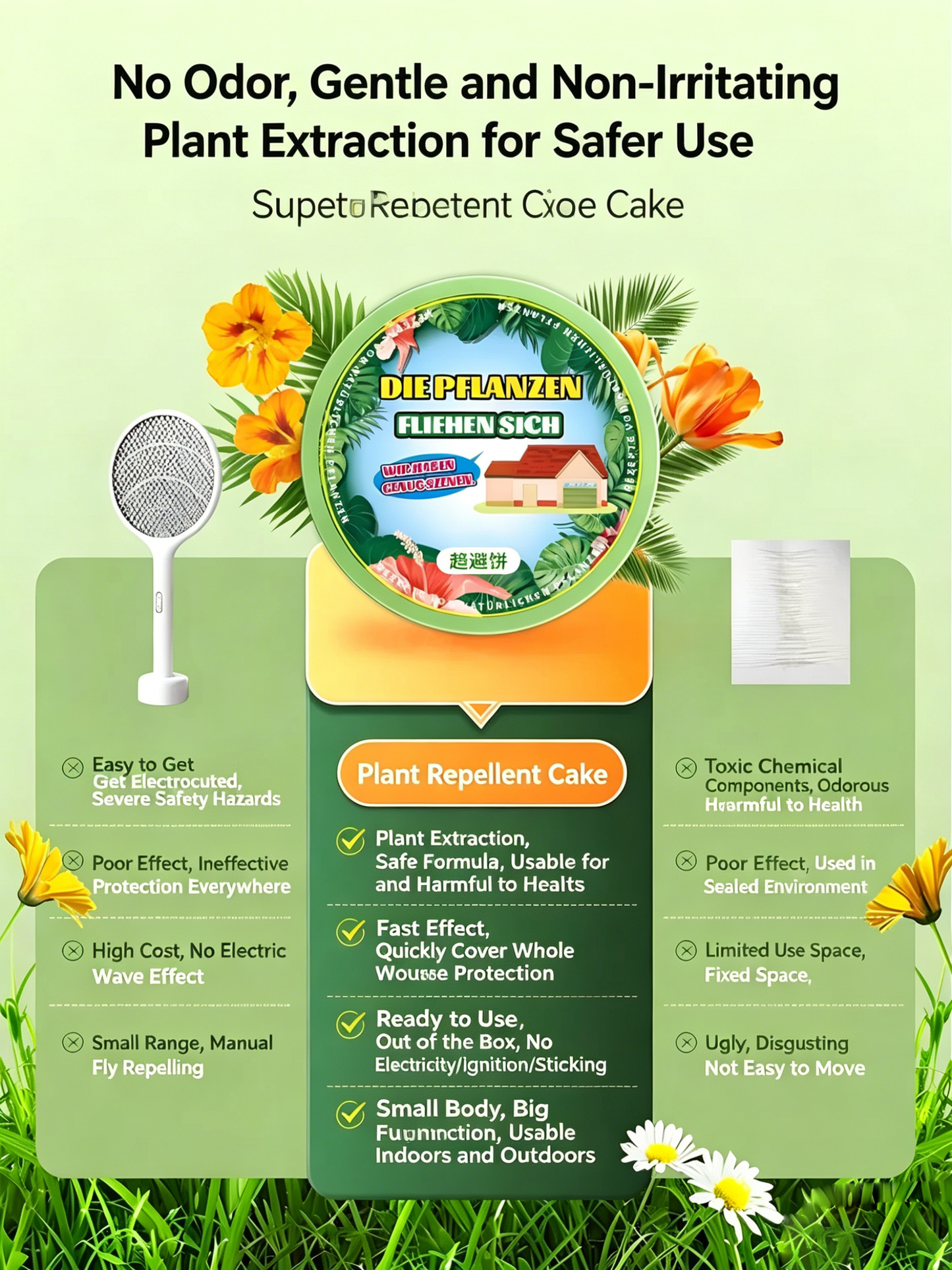 Multifunctional Mosquito & Fly Repellent Aroma, Household Insect Repeller for Bedroom & Kitchen-SUY
