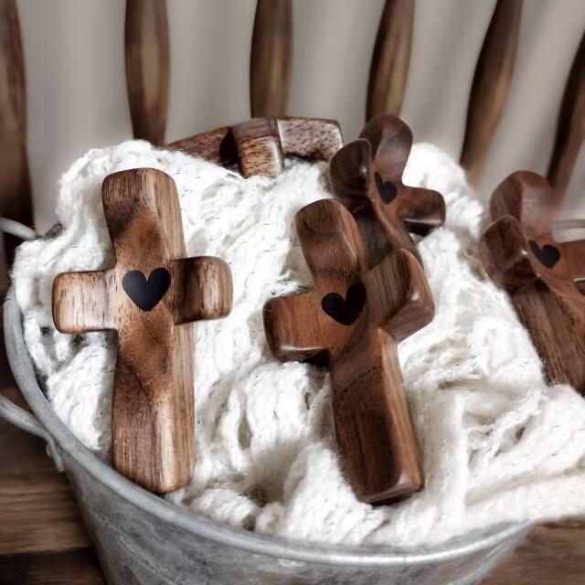 🏆Flash Sale⚡ 50K+ SOLD! ✝️100% Handmade Wooden Cross My Heart - JY - cartographermarket