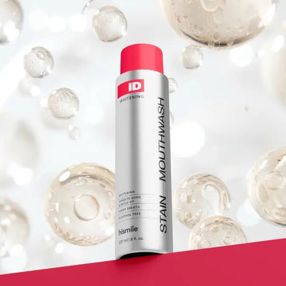 Hismile iD Stain Whitening Mouthwash for White Teeth, Freshens Breath with Essential Oils - OKN - cartographermarket