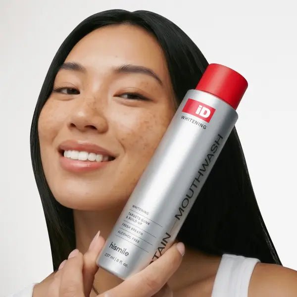 Hismile iD Stain Whitening Mouthwash for White Teeth, Freshens Breath with Essential Oils - OKN - cartographermarket