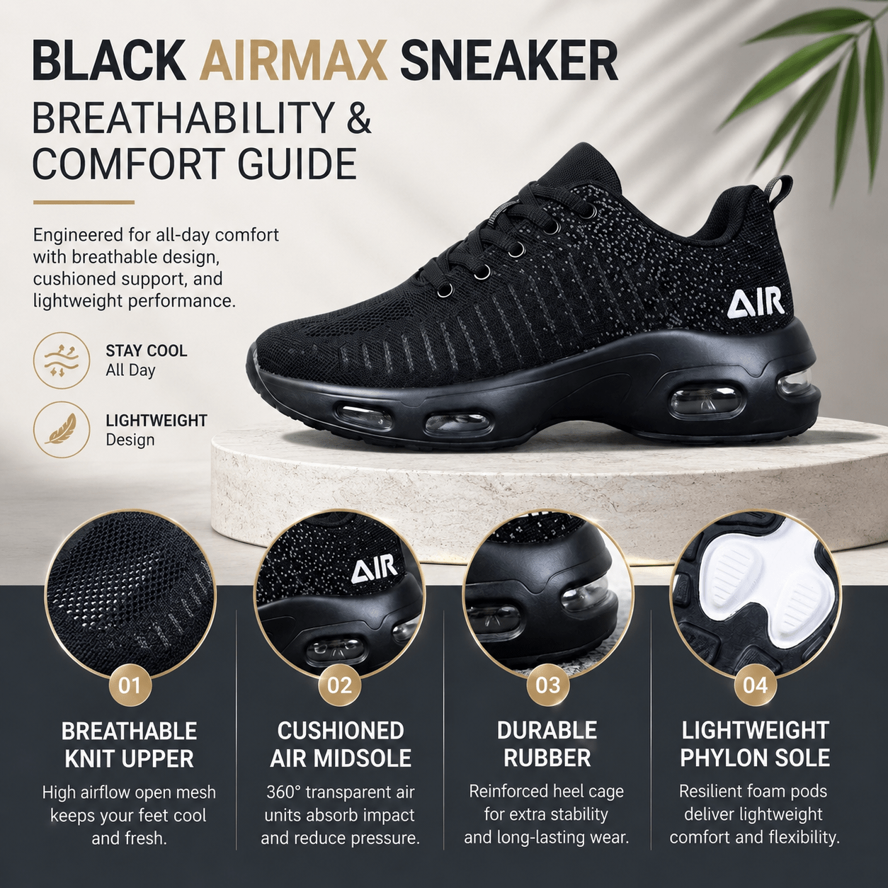 Lightweight Air-Cushioned Trainers: Maximum Comfort for Your Daily Steps-OKN - cartographermarket