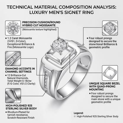 🔥🎉Luxury Geometric Moissanite Ring🎁 for Anniversary & Father's Day-OKN - cartographermarket