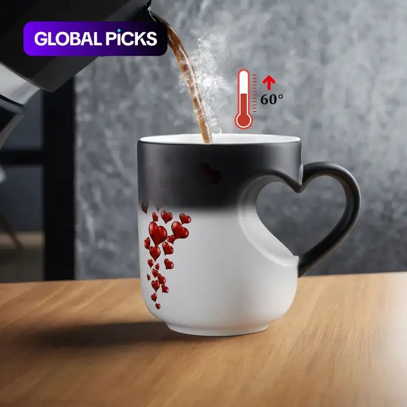 Magic Color Changing Heart Shape Mug, Heat Sensitive Coffee Mug, Perfect Mother’s Day Gift, Valentine’s Day Gift & Birthday Gifts for Her & Him. - KPL - cartographermarket