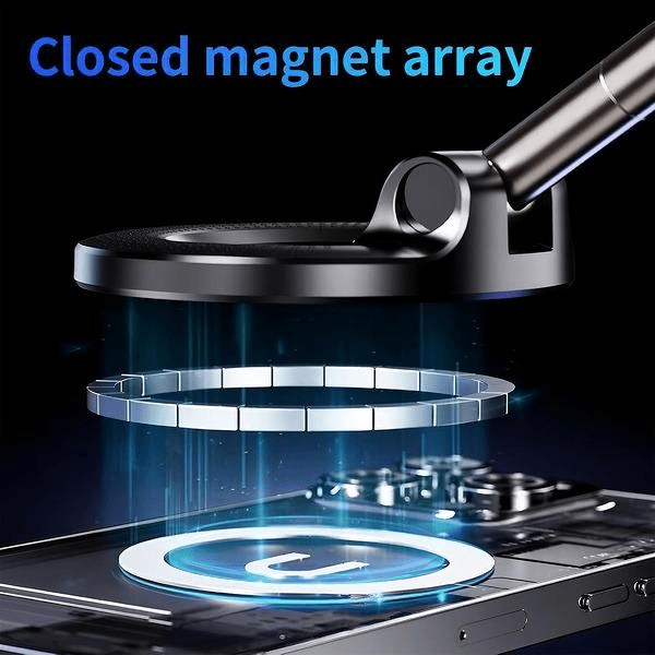 🚗 Magnetic Car Phone Holder 🧲 Strong Suction Cup, Foldable for Dashboard, Gym & Mirror-VIM - cartographermarket