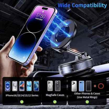 🚗 Magnetic Car Phone Holder 🧲 Strong Suction Cup, Foldable for Dashboard, Gym & Mirror-VIM - cartographermarket