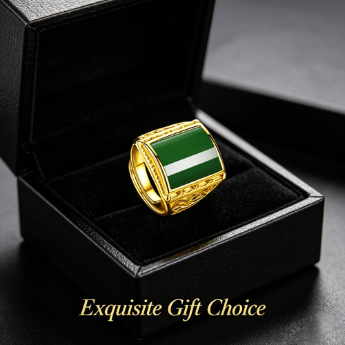 Men's Golden Plain Band Ring, Classic Gold Color Finger Ring, Daily Casual Jewelry Accessories - OKN - cartographermarket