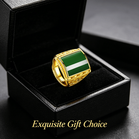 Men's Golden Plain Band Ring, Classic Gold Color Finger Ring, Daily Casual Jewelry Accessories - OKN - cartographermarket