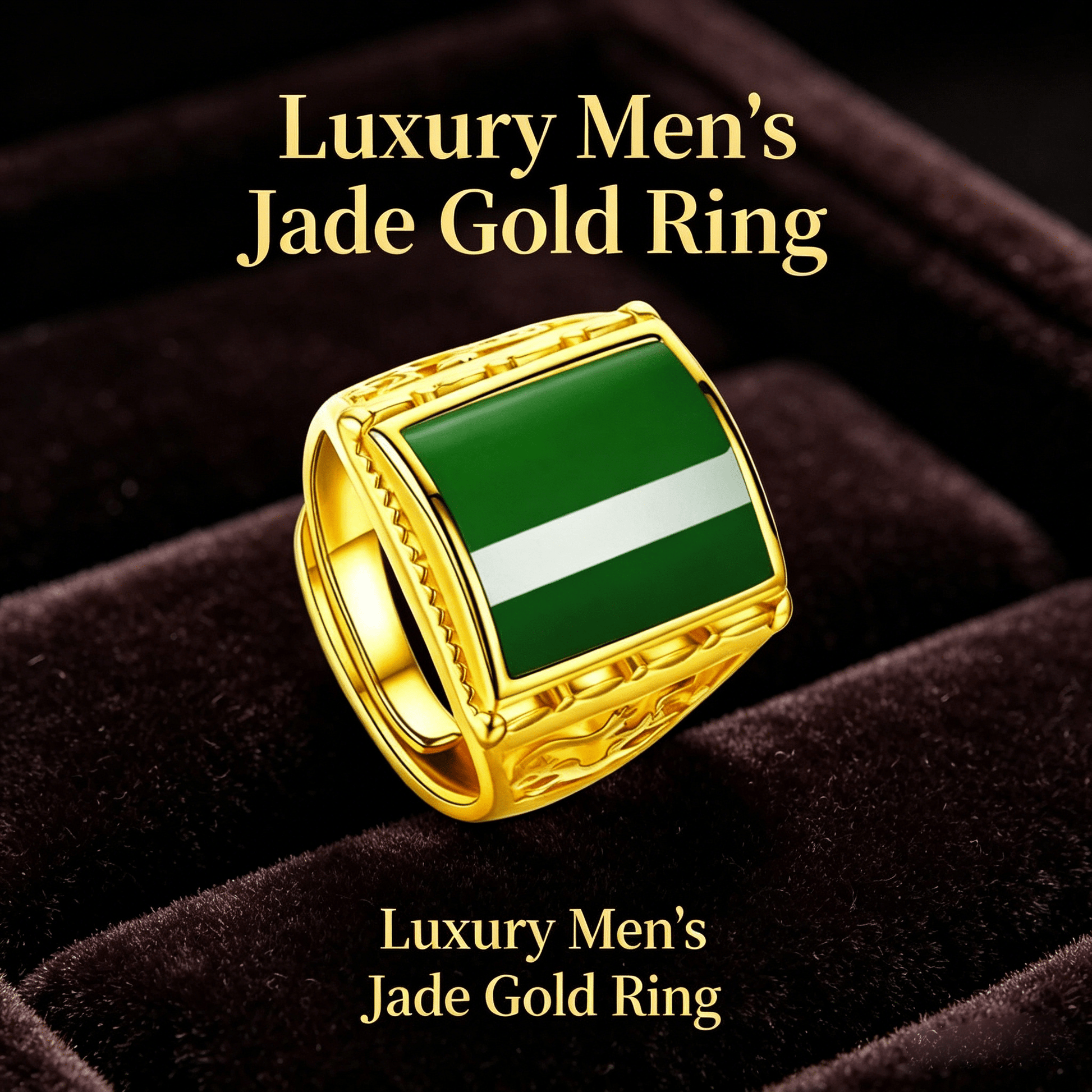 Men's Golden Plain Band Ring, Classic Gold Color Finger Ring, Daily Casual Jewelry Accessories - OKN - cartographermarket