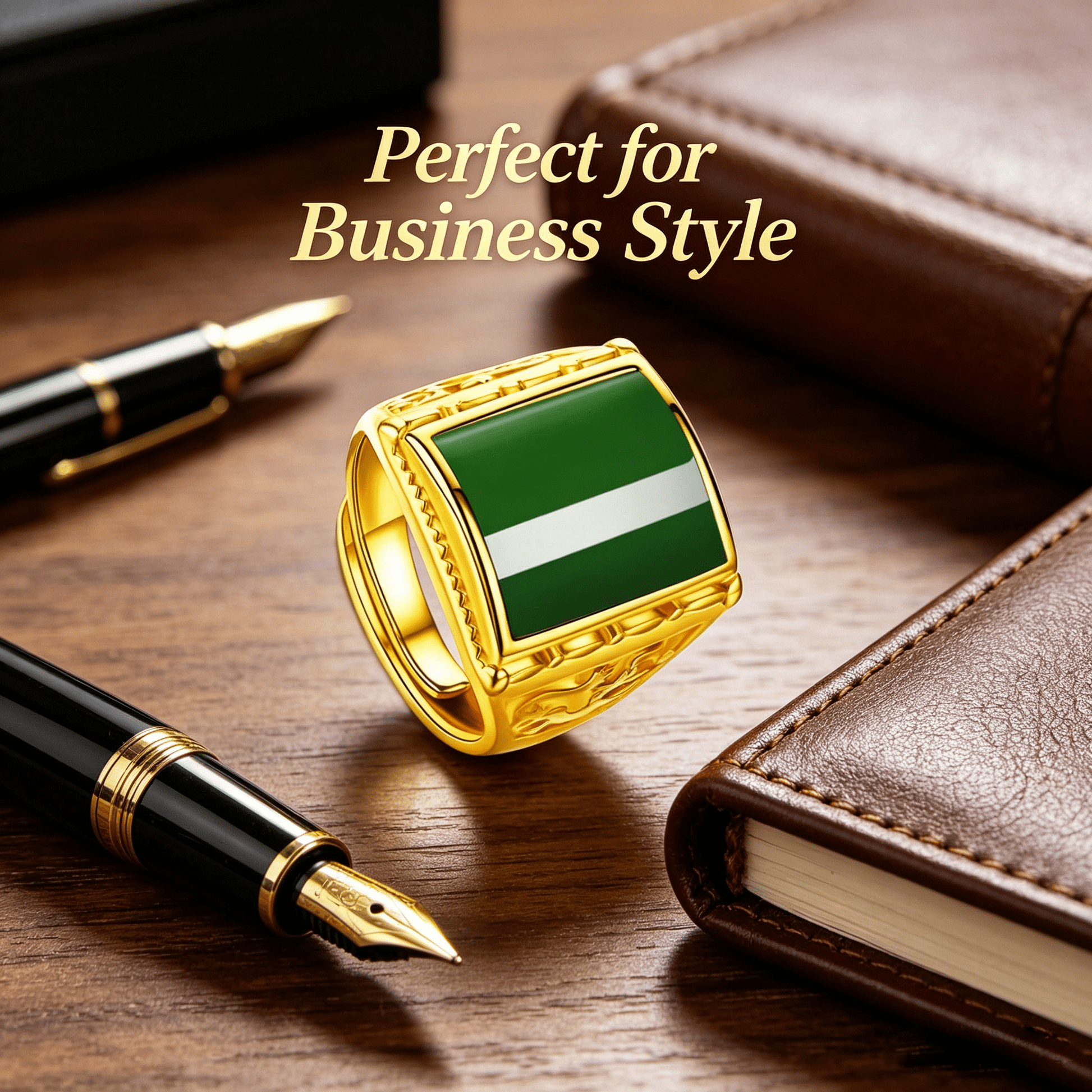 Men's Golden Plain Band Ring, Classic Gold Color Finger Ring, Daily Casual Jewelry Accessories - OKN - cartographermarket