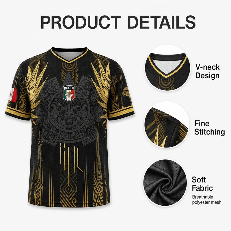 Men's Mexican Aztec Soccer Top - Mexico 2026 Jersey-EDC - cartographermarket