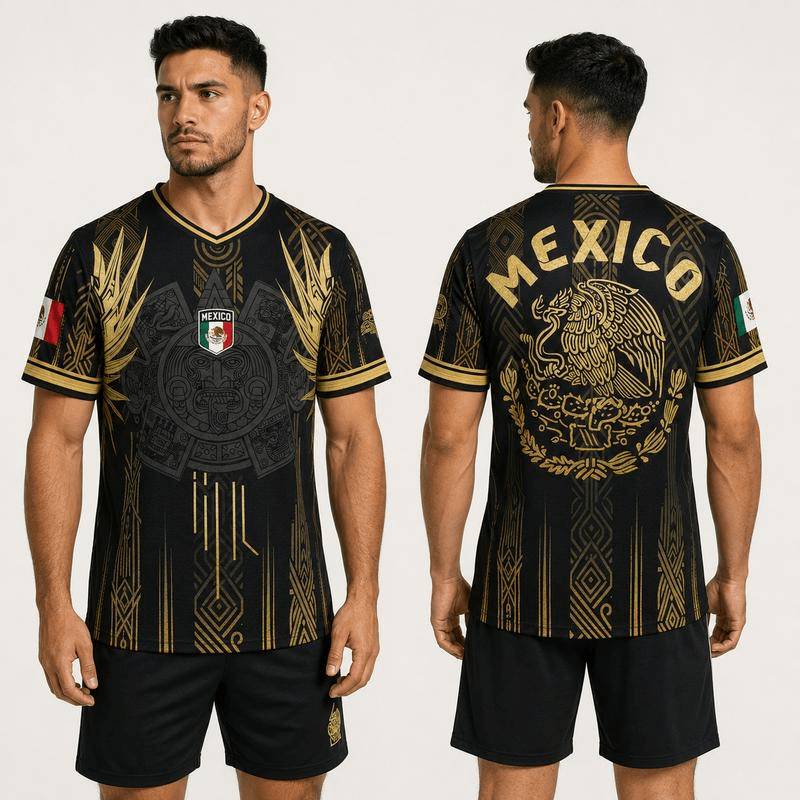 Men's Mexican Aztec Soccer Top - Mexico 2026 Jersey-EDC - cartographermarket
