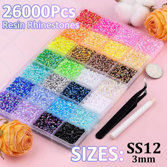 Mixed Color AB Resin Flatback Rhinestones, Jelly Rhinestones for DIY Clothing, Nail Art & Phone Decoration - KPL - cartographermarket