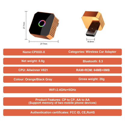 Newly upgraded popular original car wireless CarPlay portable smart connectivity box for Apple and Android, seamless connection with original car screen without lag - OKN - cartographermarket
