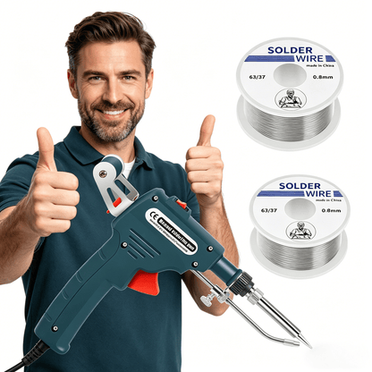 Premium Soldering Gun Set - Fast Heat 60W Welding Iron with Solder Wire for Household & Electronic Repairs - OKN - cartographermarket
