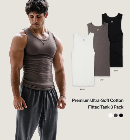 Premium Ultra - Soft Cotton Fitted Tank 3 Pack - EDC - cartographermarket