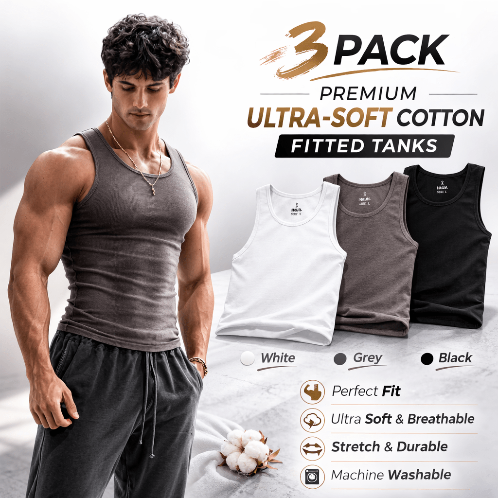 Premium Ultra - Soft Cotton Fitted Tank 3 Pack - EDC - cartographermarket