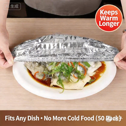 Reusable Aluminum Foil Food Covers – Keep Food Fresh & Warm, Fit All Plates-OKL - cartographermarket